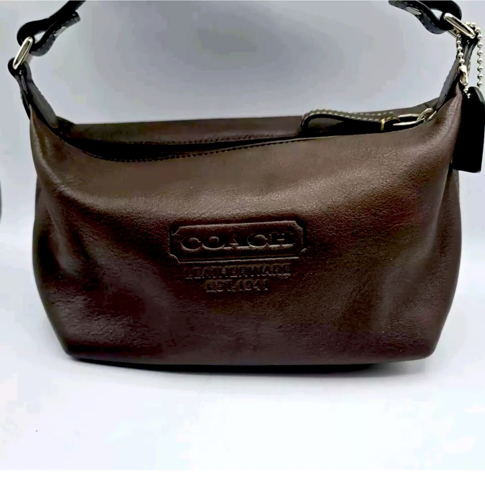 Coach vintage chocolate mini bag.  Immaculate condition. Silver hardware.